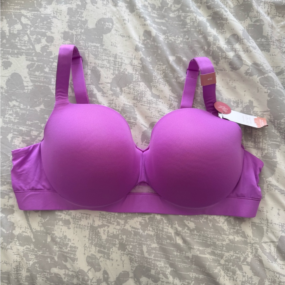 Lane Bryant bra new with tags 42C Full Coverage lightly lined in purple